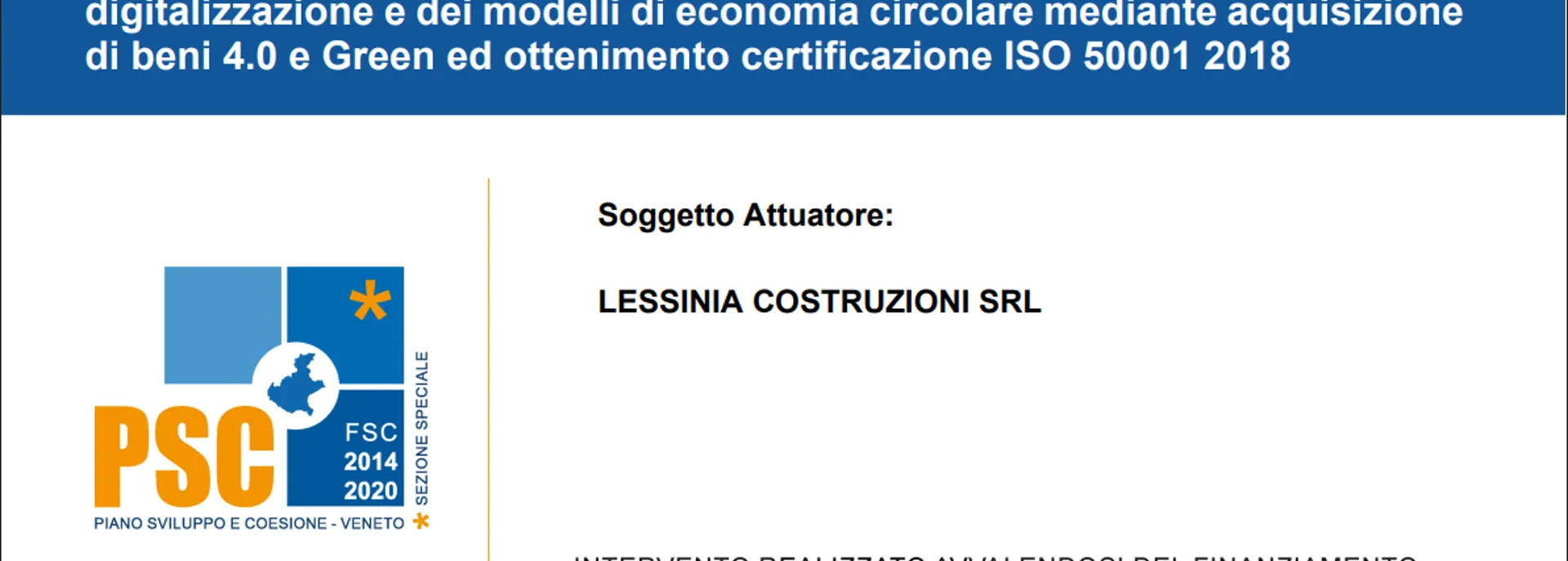 Progetto finanziato con il PSC Veneto – Sezione Speciale